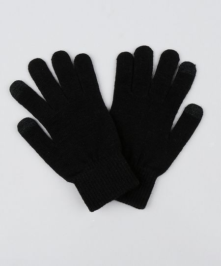 Luva-Masculina-em-Trico-Preta-9368134-Preto_1