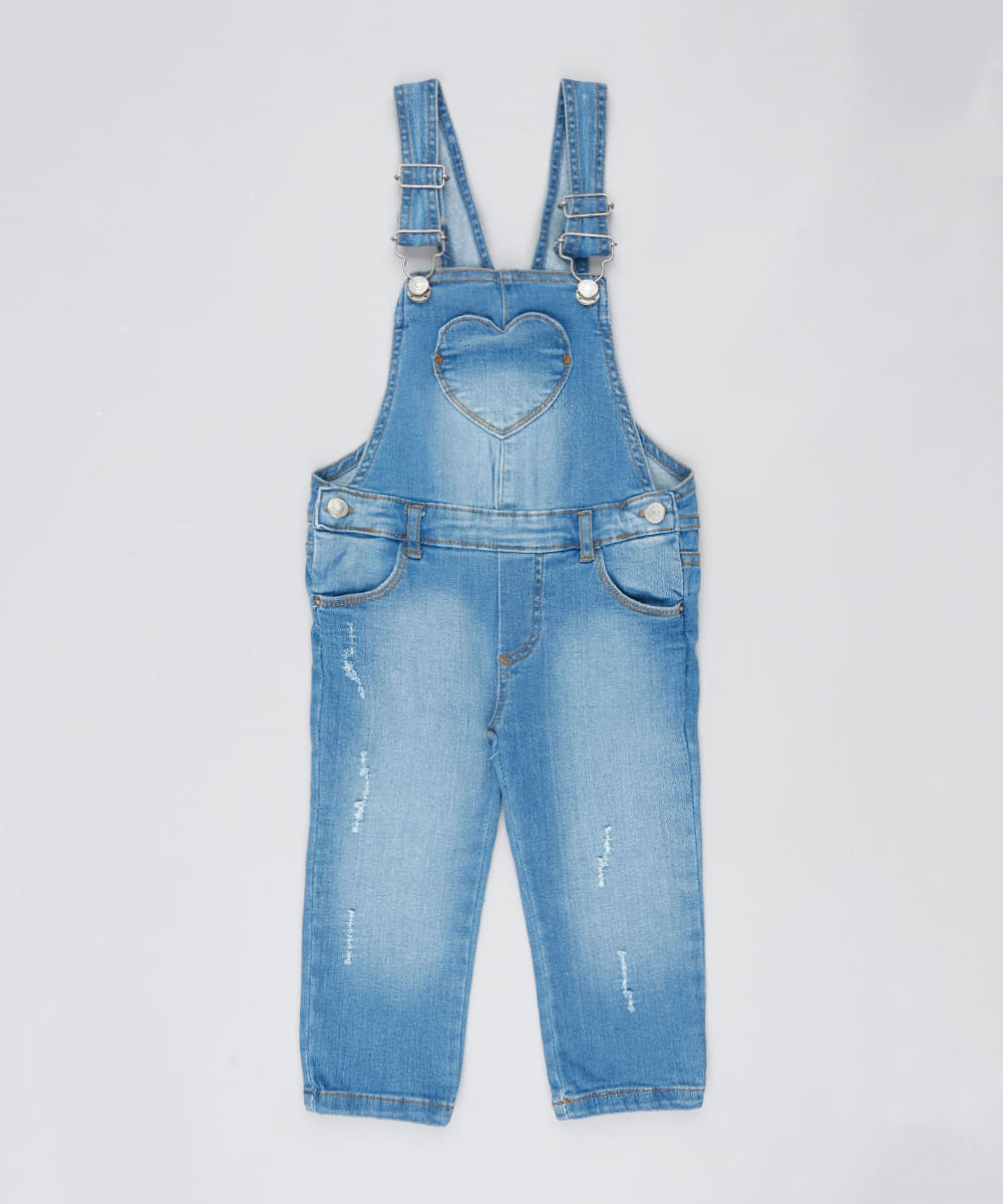 macacao infantil jeans feminino