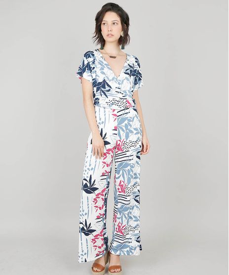 Macacao-Feminino-Amplo-Estampado-com-Transpasse-Decote-V-Manga-Curta-Branco-9520729-Branco_1