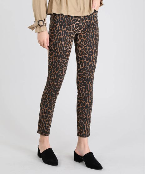 Calca-Em-Sarja-Feminina-Skinny-Cintura-Media-Animal-Print-Multicor-9482811-Multicor_1