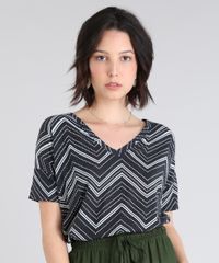 Blusa-Feminina-Estampada-Chevron-Manga-Curta-Preta-9469470-Preto_1