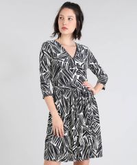 Vestido-Feminino-Estampado-Transpassado-com-Faixa-para-Amarrar-Manga-3-4-Off-White-9487865-Off_White_1