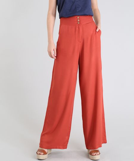 Calca-Feminina-Pantalona-Com-Pesponto-Laranja-9405784-Laranja_1