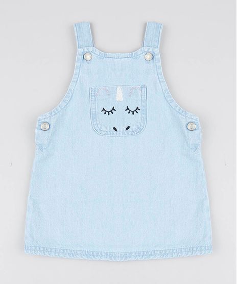 Salopete-Jeans-Infantil-Unicornio-com-Bolso-Azul-Claro-9541814-Azul_Claro_1