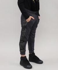Calca-Infantil-em-Moletom-com-Faixa-Lateral-Estampada-Camuflagem-Cinza-Mescla-Escuro-9456800-Cinza_Mescla_Escuro_1