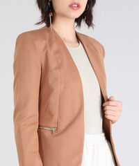 Blazer-Feminino-Com-Ziper-Marrom-Claro-9419934-Marrom_Claro_4