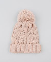 Gorro-Feminino-em-Trico-com-Pompom-Rose-9398744-Rose_2