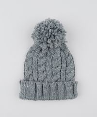 Gorro-Feminino-em-Trico-com-Pompom-Cinza-9398746-Cinza_2