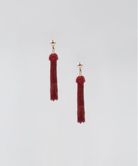 Brinco-Feminino-com-Metal-Tassel--Vinho-9438097-Vinho_1