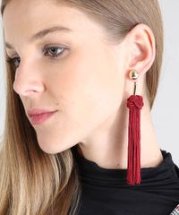 Brinco-Feminino-com-Metal-Tassel--Vinho-9438097-Vinho_2