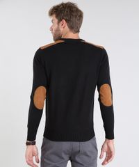 Sueter-Masculino-em-Trico-com-Suede-Preto-8850660-Preto_2