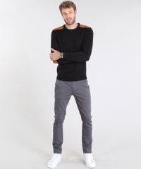 Sueter-Masculino-em-Trico-com-Suede-Preto-8850660-Preto_3