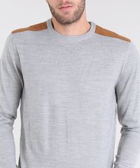 Sueter-Masculino-em-Trico-com-Suede-Cinza-Mescla-8850660-Cinza_Mescla_4 Sueter-Masculino-em-Trico-com-Suede-Cinza-Mescla-8850660-Cinza_Mescla_4