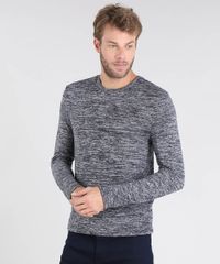Sueter-Masculino-em-Trico-Slim-Fit-Gola-Redonda-Azul-Marinho-9383782-Azul_Marinho_1