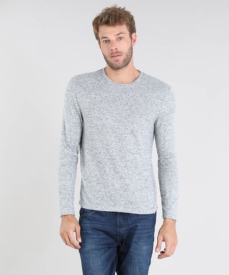 Sueter-Masculino-em-Trico-Slim-Fit-Gola-Redonda-Cinza-Mescla-Claro-9383782-Cinza_Mescla_Claro_1 Sueter-Masculino-em-Trico-Slim-Fit-Gola-Redonda-Cinza-Mescla-Claro-9383782-Cinza_Mescla_Claro_1