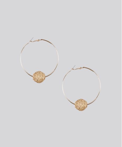 Brinco-Feminino-De-Argola-Com-Palha-Dourado-9427670-Dourado_1