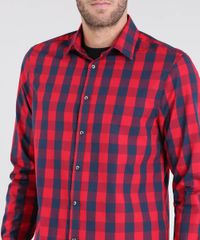 Camisa-Masculina-Comfort-Xadrez-Manga-Longa-Vermelha-9436437-Vermelho_4