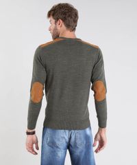 Sueter-Masculino-em-Trico-com-Suede-Verde-Militar-8850660-Verde_Militar_2