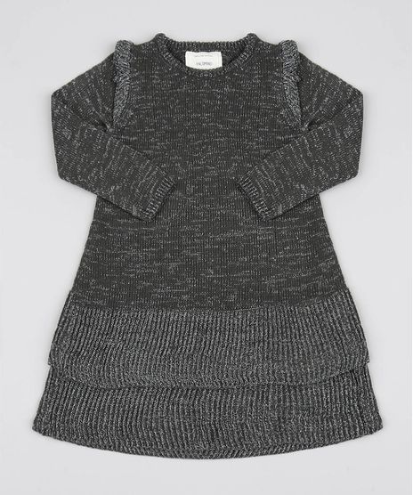 Vestido-Infantil-Em-Trico-Com-Fio-Lurex-Verde-Escuro-9431342-Verde_Escuro_1