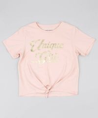 Blusa-Infantil-Com-No-Frontal-E-Inscricao--Unique-Girl--Manga-Curta-Rose-9550226-Rose_1