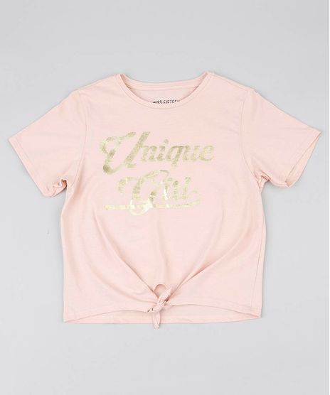 Blusa-Infantil-Com-No-Frontal-E-Inscricao--Unique-Girl--Manga-Curta-Rose-9550226-Rose_1