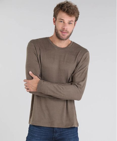 Sueter-Masculino-em-Trico-Slim-Fit-Gola-Redonda-Verde-Militar-9383782-Verde_Militar_1