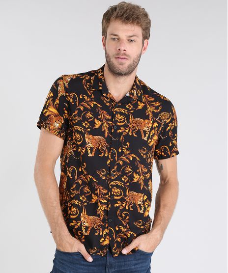 Camisa-Masculina-Relaxed-Estampada-Manga-Curta-Preta-9477775-Preto_1