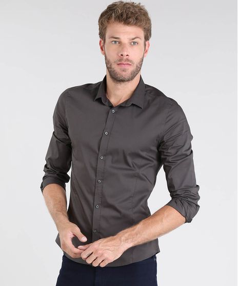 Camisa-Masculina-Super-Slim-Manga-Longa-Chumbo-9372459-Chumbo_1