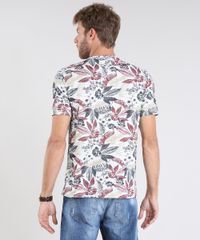 Camiseta-Masculina-Estampada-Floral-Manga-Curta-Gola-Careca-Cinza-Mescla-Claro-9529676-Cinza_Mescla_Claro_2