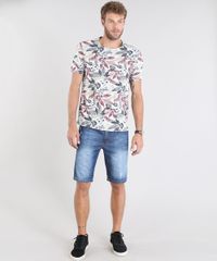 Camiseta-Masculina-Estampada-Floral-Manga-Curta-Gola-Careca-Cinza-Mescla-Claro-9529676-Cinza_Mescla_Claro_3