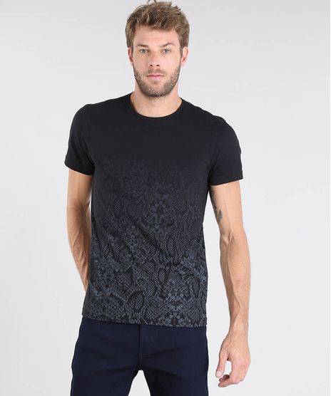 Camiseta-Masculina-Estampada-Animal-Print-Degrade-Manga-Curta-Gola-Careca-Preta-9528386-Preto_1