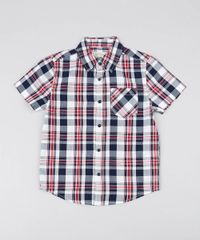 Camisa-Infantil-Estampada-Xadrez-com-Bolso-Manga-Curta-Branca-9387399-Branco_1