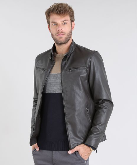 Jaqueta-Masculina-com-Bolsos-e-Fivela-Metalica-Marrom-Escuro-9351829-Marrom_Escuro_1