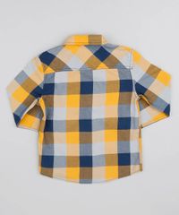 Camisa-Infantil-Estampada-Xadrez-com-Bolsos-Manga-Longa-Mostarda-9387646-Mostarda_2