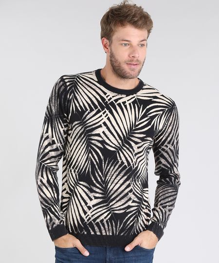 Sueter-Masculino-em-Trico-Estampado-de-Folhagem-Slim-Fit-Preto-9360769-Preto_1 Sueter-Masculino-em-Trico-Estampado-de-Folhagem-Slim-Fit-Preto-9360769-Preto_1