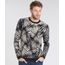 Sueter-Masculino-em-Trico-Estampado-de-Folhagem-Slim-Fit-Preto-9360769-Preto_1