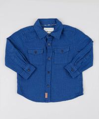 Camisa-Infantil-Estampada-Xadrez-com-Bolsos-Manga-Longa-Azul-9378955-Azul_1