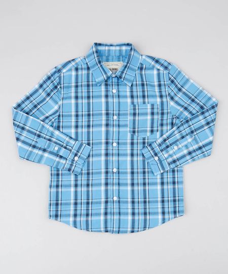 Camisa-Infantil-Estampada-Xadrez-com-Bolso-Manga-Longa-Azul-Claro-9384093-Azul_Claro_1