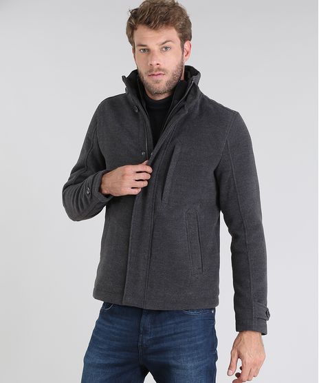 Jaqueta-Masculina-com-Sobreposicao-e-Bolsos-Cinza-Mescla-Escuro-9351326-Cinza_Mescla_Escuro_1