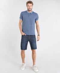 Polo-Masculina-Em-Piquet-Com-Estampa-Quadriculada-Manga-Curta-Azul-9445553-Azul_3