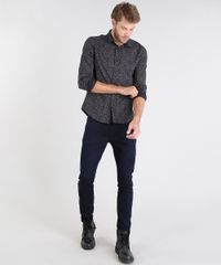 Camisa-Masculina-Slim-Estampada-Floral-Manga-Curta-Preta-9429414-Preto_3
