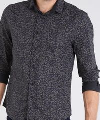 Camisa-Masculina-Slim-Estampada-Floral-Manga-Curta-Preta-9429414-Preto_4