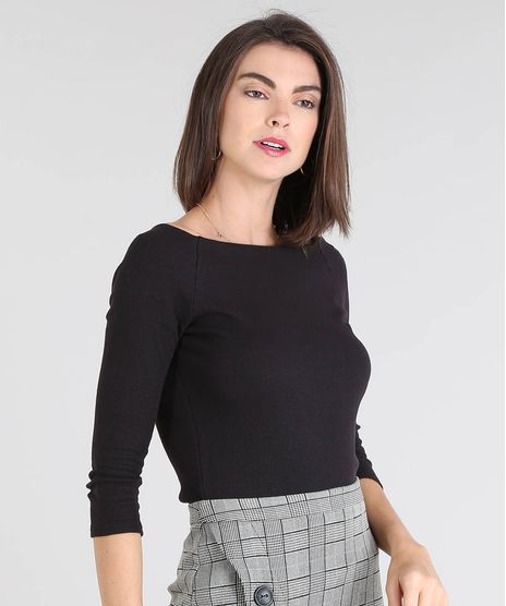 Blusa-Feminina-Basica-Canelada-Ombro-a-Ombro-Manga-7-8-Preta-9453082-Preto_1