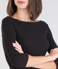 Blusa-Feminina-Basica-Canelada-Ombro-a-Ombro-Manga-7-8-Preta-9453082-Preto_4