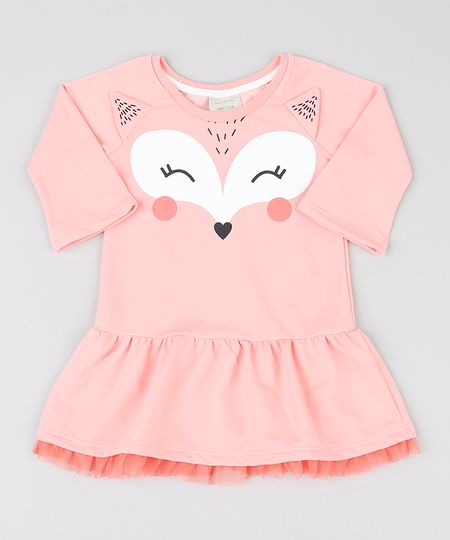 Vestido-Infantil-Raposinha-em-Moletom-com-Tule-Manga-Longa-Coral-9482708-Coral_1 Vestido-Infantil-Raposinha-em-Moletom-com-Tule-Manga-Longa-Coral-9482708-Coral_1