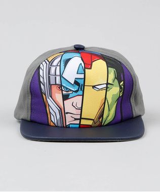 Bone-Infantil-Os-Vingadores-Aba-Reta-Cinza-9465577-Cinza_1