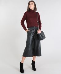 Blusa-Feminina-Em-Trico-Longa-com-Maxigola-Vinho-9536438-Vinho_3