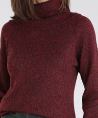Blusa-Feminina-Em-Trico-Longa-com-Maxigola-Vinho-9536438-Vinho_4