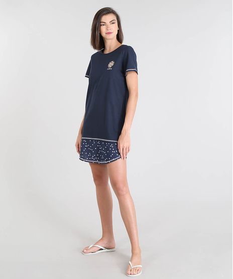 Camisola-Feminina--Cookie--com-Recorte-Manga-Curta-Azul-Marinho-9513818-Azul_Marinho_1