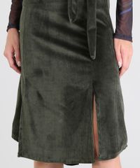 Saia-Feminina-Midi-Evase-em-Veludo-Cotele-Molhado-com-Fendas-Verde-Militar-9534880-Verde_Militar_4
